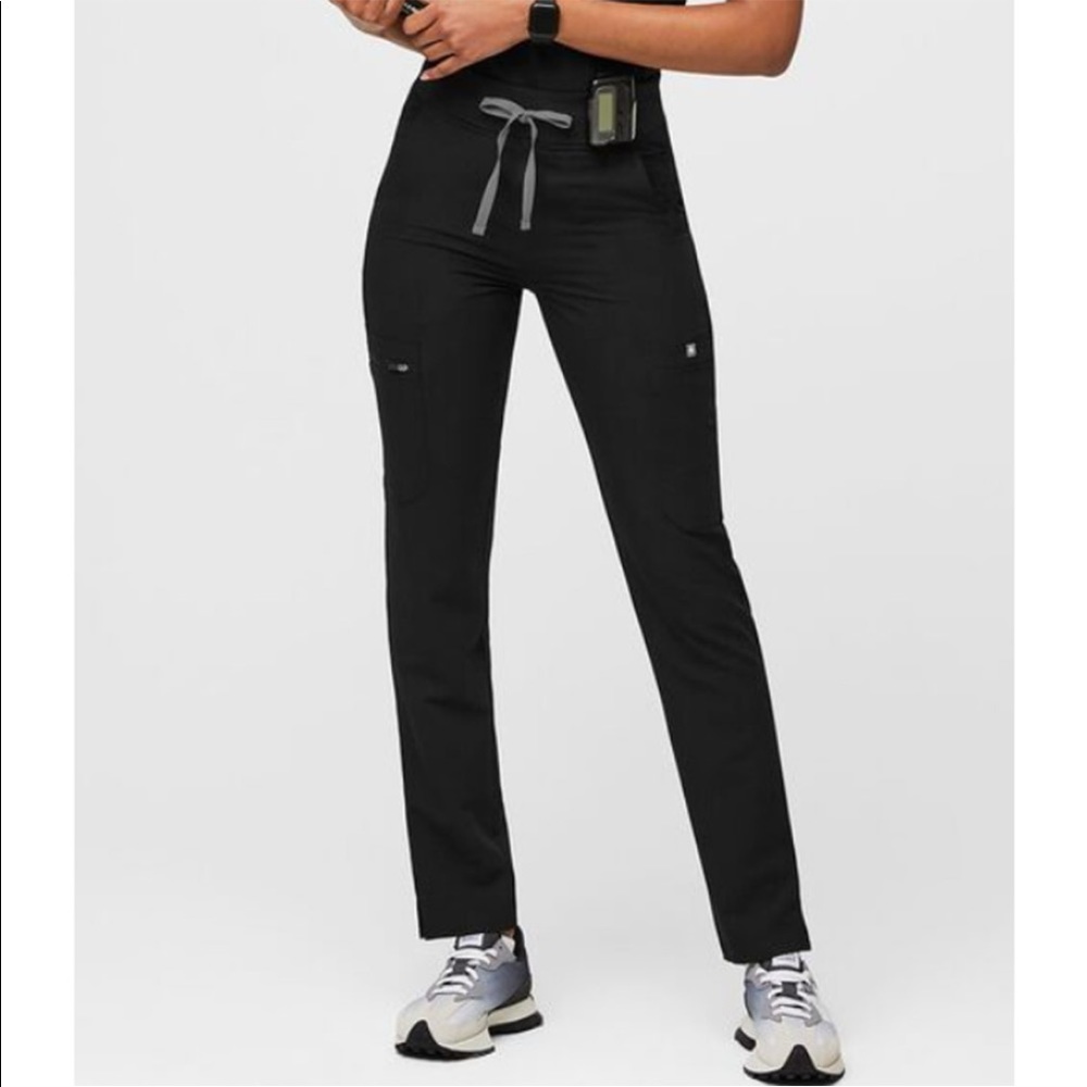 FIGS Yola Skinny Scrub Pants Black Size Small Petite